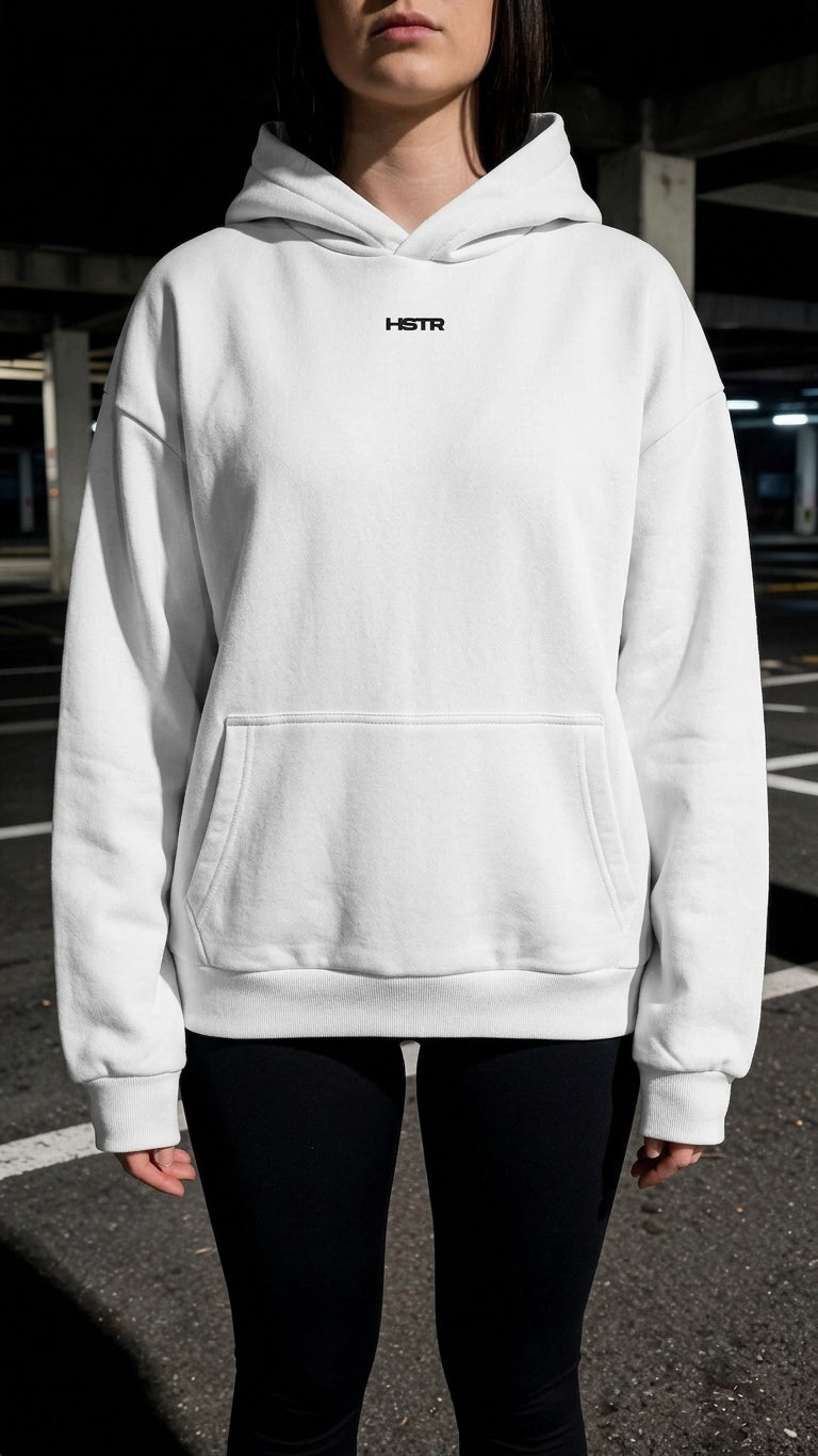 HSTR identity white hoodie
