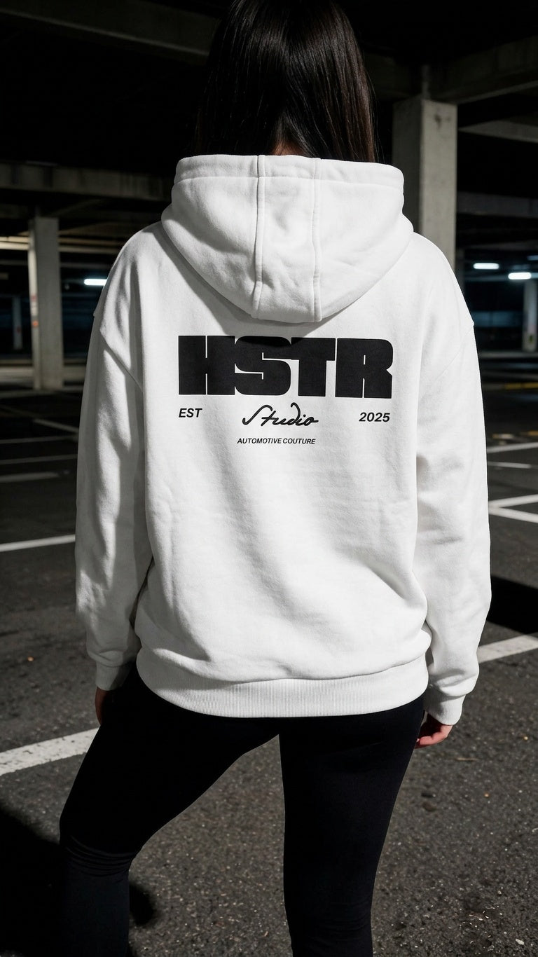 HSTR identity white hoodie